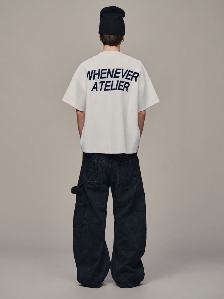 ÁO DỆT LEN “ WHENEVER “ SIGNATURE KNIT T - SHIRT / WHITE