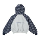 "WHENEVER" STAR RAGLAN HOODIE / GREY NAVY