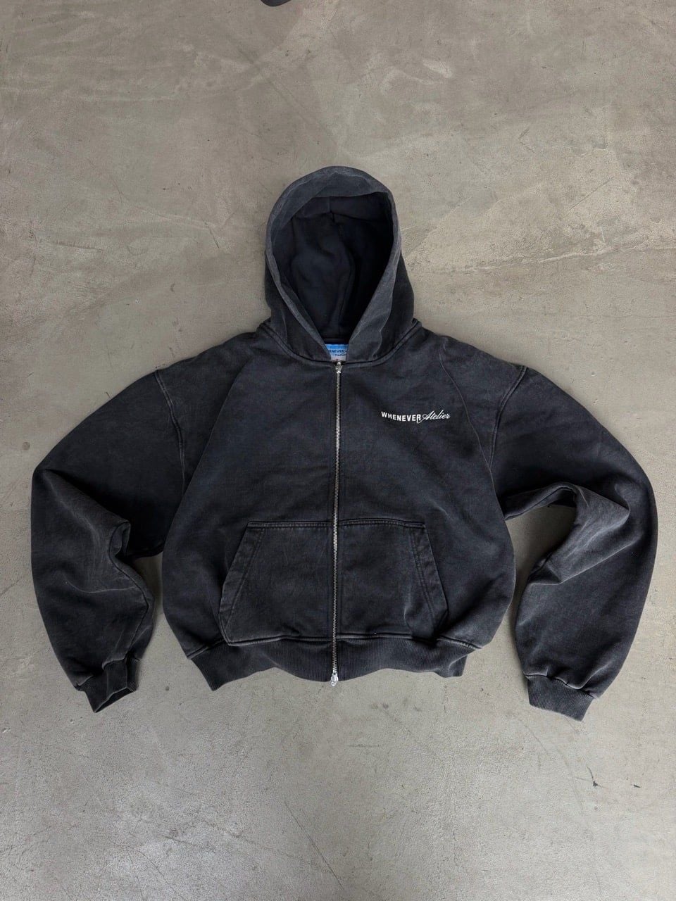 ÁO KHOÁC "WHENEVER" CHASING DREAMS WASHED ZIP HOODIE/ VINTAGE GREY