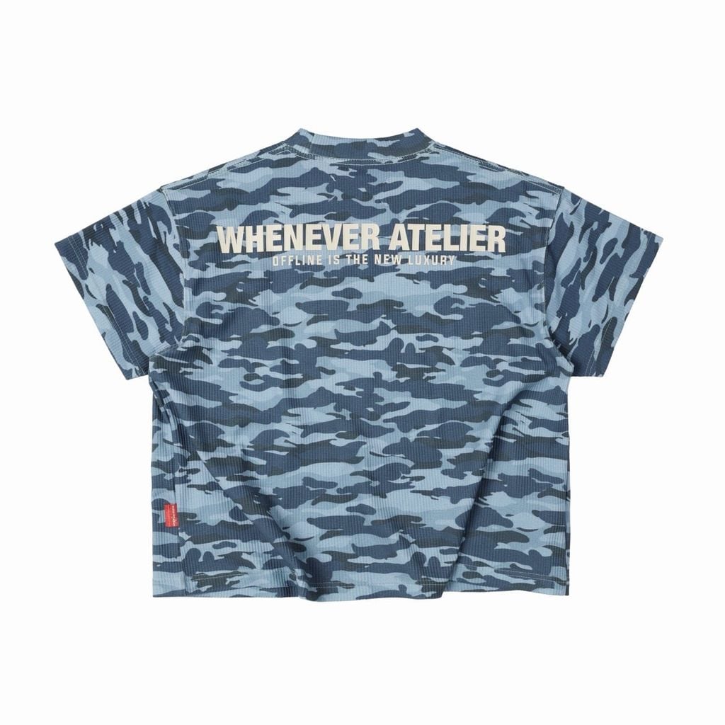 ÁO “WHENEVER” WAFFLE CAMO T-SHIRT / BLUE