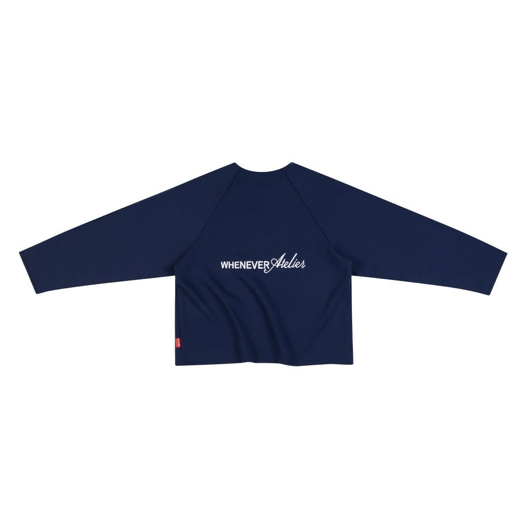 "WHENEVER" BASIC RAGLAN LONGSLEEVE T-SHIRT / LIGHT NAVY