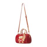 “WHENEVER” BEAR MINI LEATHER BAG / RED