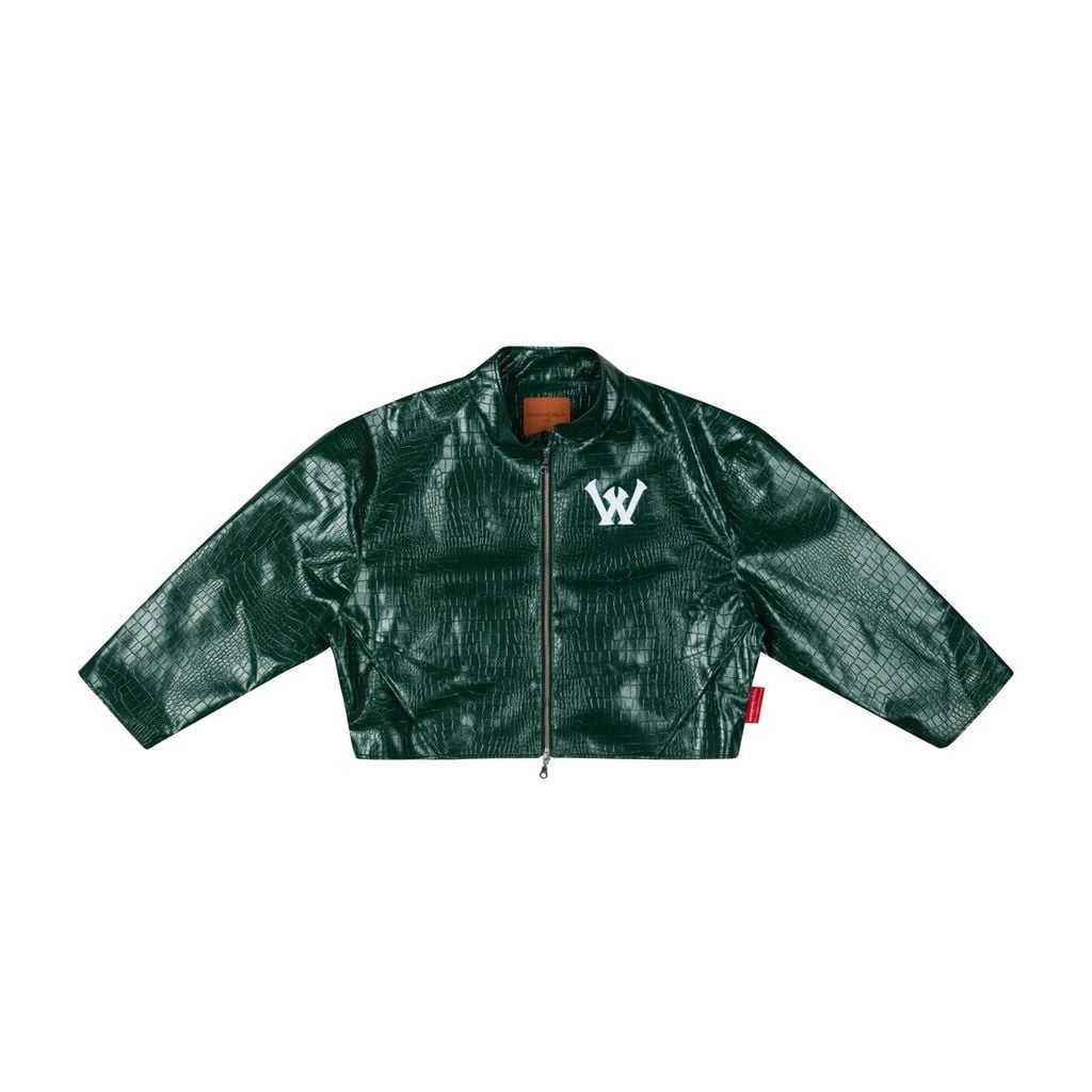 “WHENEVER” NY LEATHER JACKET / GREEN