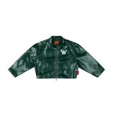 “WHENEVER” NY LEATHER JACKET / GREEN