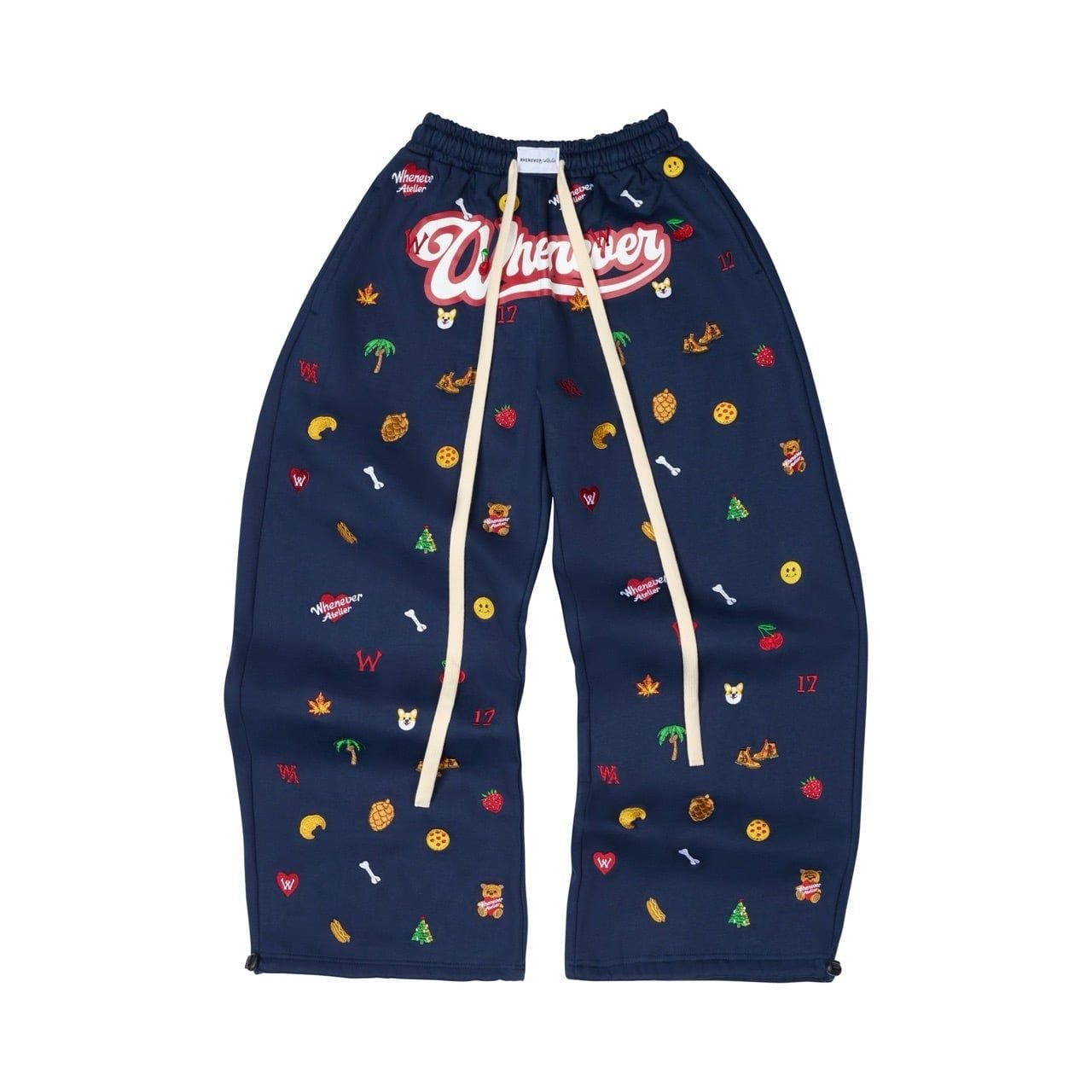 “WHENEVER” ICON EMBROIDERED SWEATPANT / NAVY