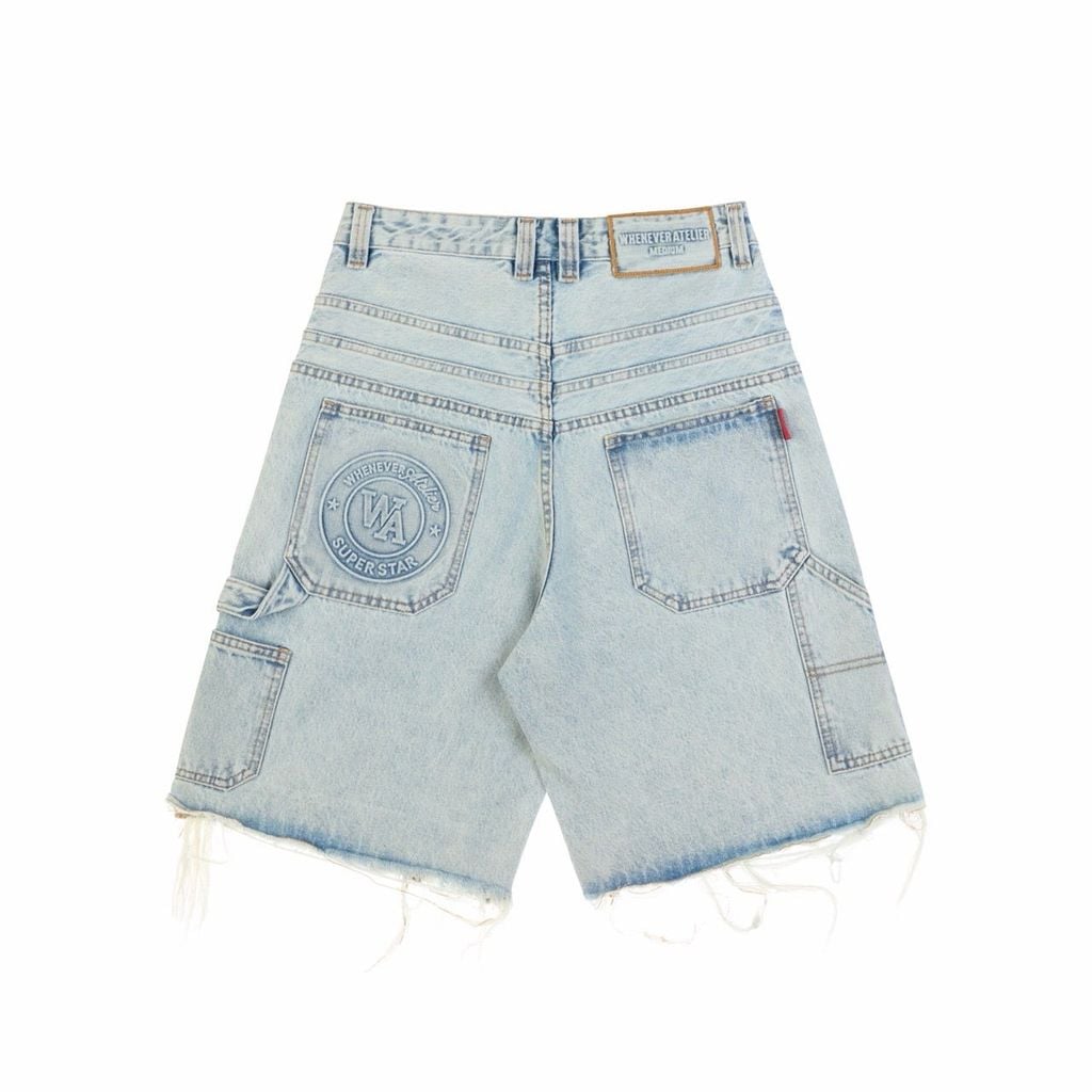 QUẦN NGẮN "WHENEVER" DOUBLE-KNEE BAGGY SHORTS / WASH BLUE