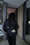 "WHENEVER" BỘ ÁO VÀ QUẦN DÀI SATIN LONG PAJAMA SHIRT + PANTS  / BLACK