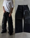 QUẦN DÀI "WHENEVER" DOUBLE-KNEE LEATHER PANTS / BLACK