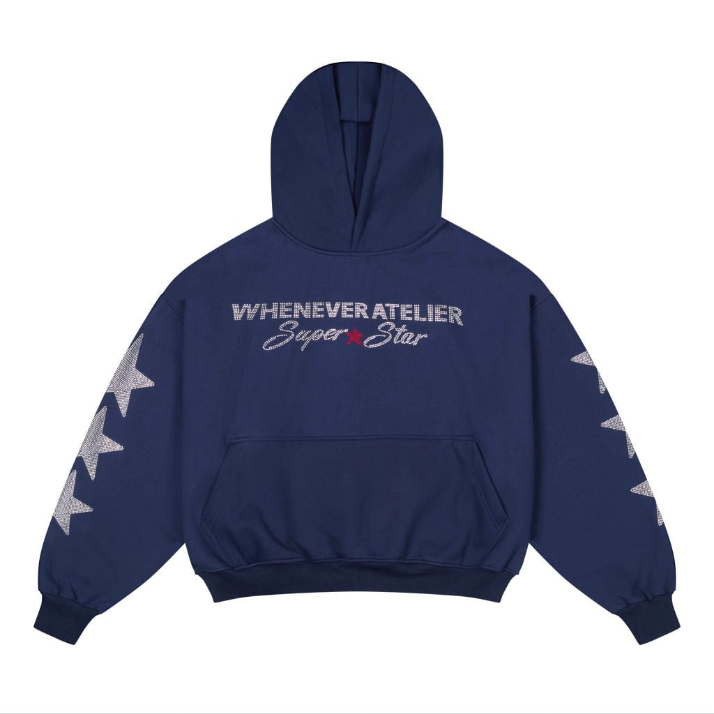 “WHENEVER” SUPER STAR HOODIE / NAVY