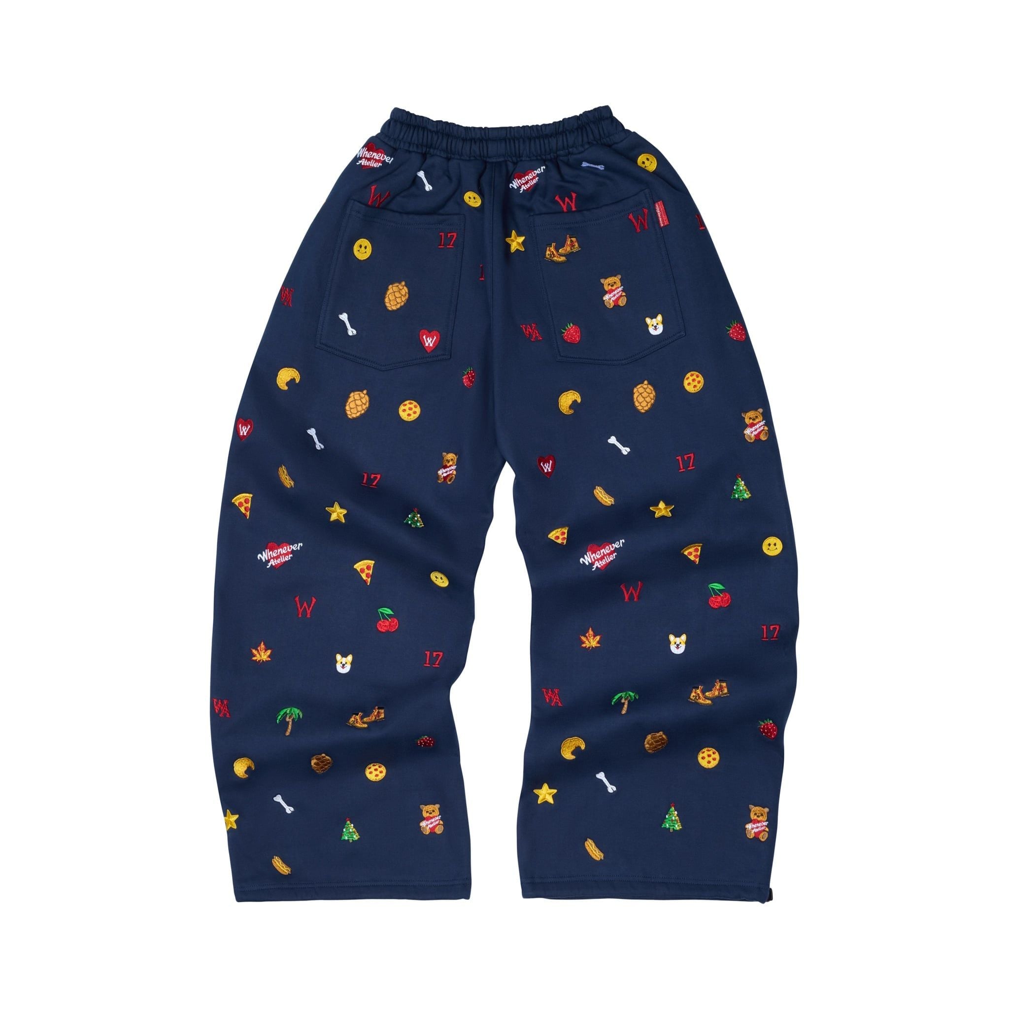 “WHENEVER” ICON EMBROIDERED SWEATPANT / NAVY