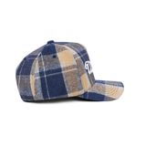 “WHENEVER” PLAID CAP / NAVY