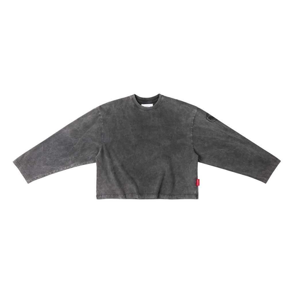 “WHENEVER” WASHED LONGSLEEVE T-SHIRT / GREY