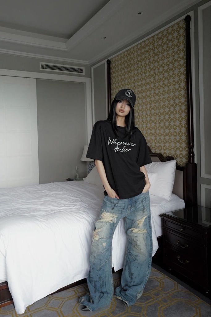 ÁO “WHENEVER” SIGNATURE SCRIPT T-SHIRT / BLACK