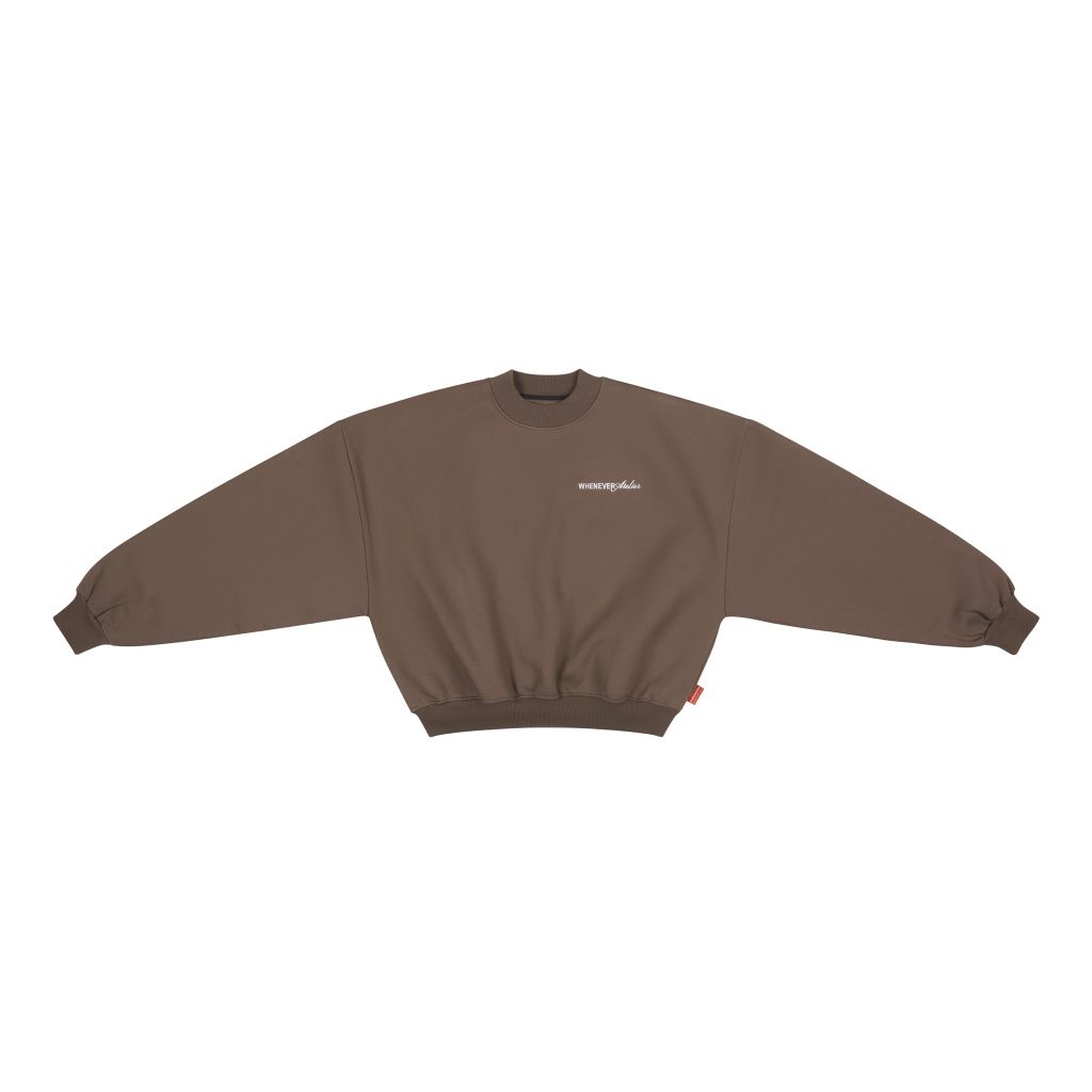 “WHENEVER” BASIC SWEATER / BROWN