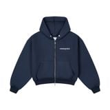 “WHENEVER” BASIC ZIP-UP HOODIE / NAVY VER 2