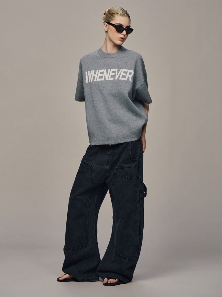 ÁO DỆT LEN “ WHENEVER “ SIGNATURE KNIT T - SHIRT / GREY