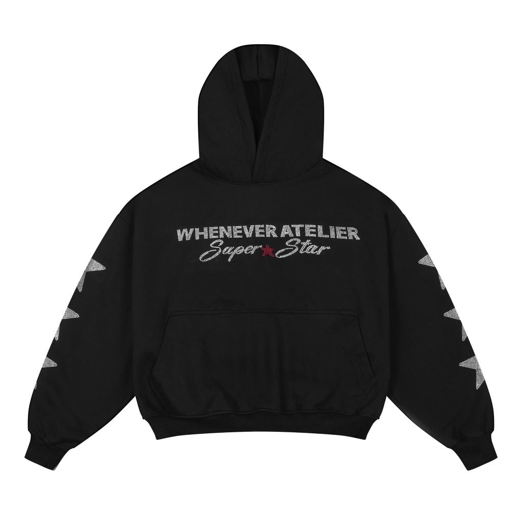 “WHENEVER” SUPER STAR HOODIE / BLACK