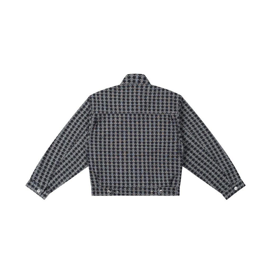 "WHENEVER" STAR RAW DENIM JACKET / BLACK