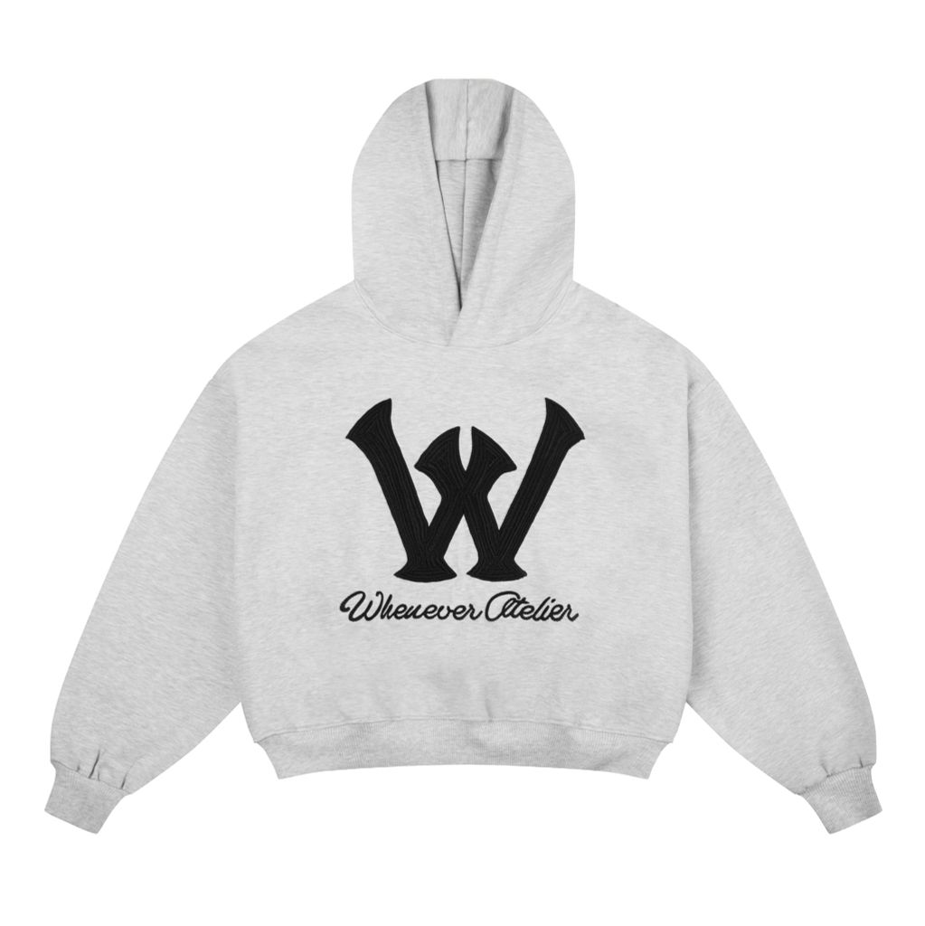 "WHENEVER" BIG LOGO HOODIE / PREMIUM GREY