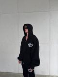 ÁO HOODIE DỆT LEN CÓ MŨ KÉO KHÓA "WHENEVER" GRAND WAFFLE ZIP HOODIE/ BLACK