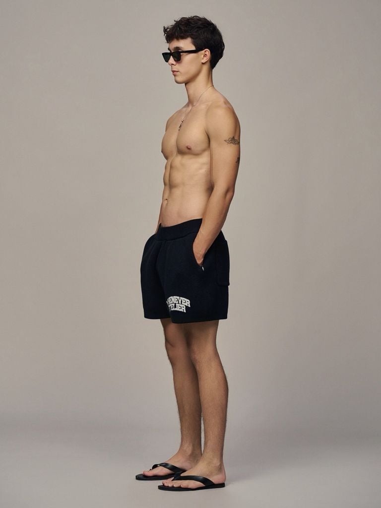 QUẦN DỆT KIM "WHENEVER" BASIC LOGO KNIT SHORTS / BLACK