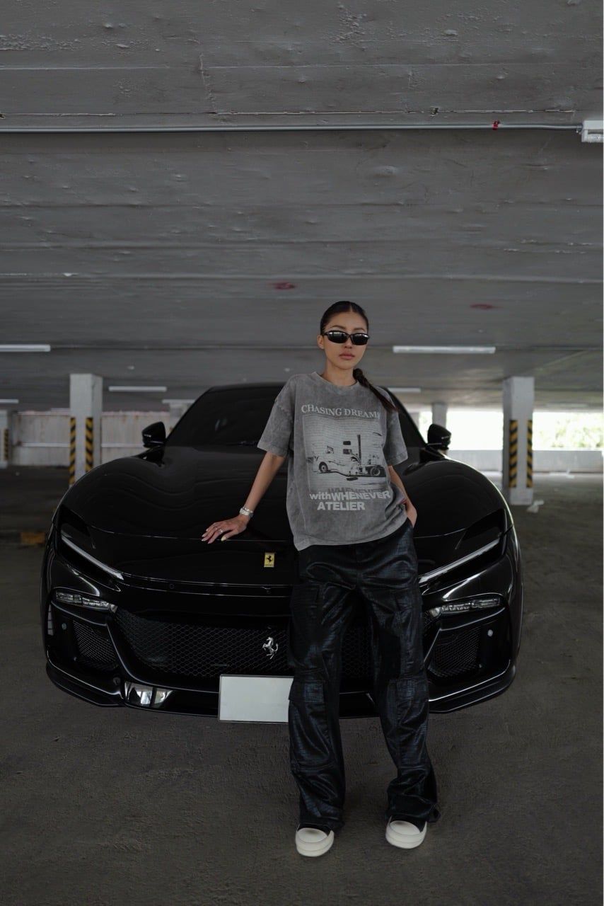 ÁO "WHENEVER" CHASING DREAMS WASHED T-SHIRT / GREY