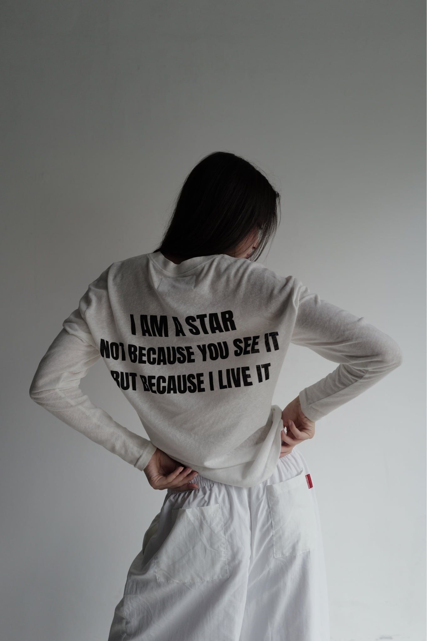 Áo tay dài "WHENEVER" STAR MANIFESTO LONGSLEEVES/ WHITE
