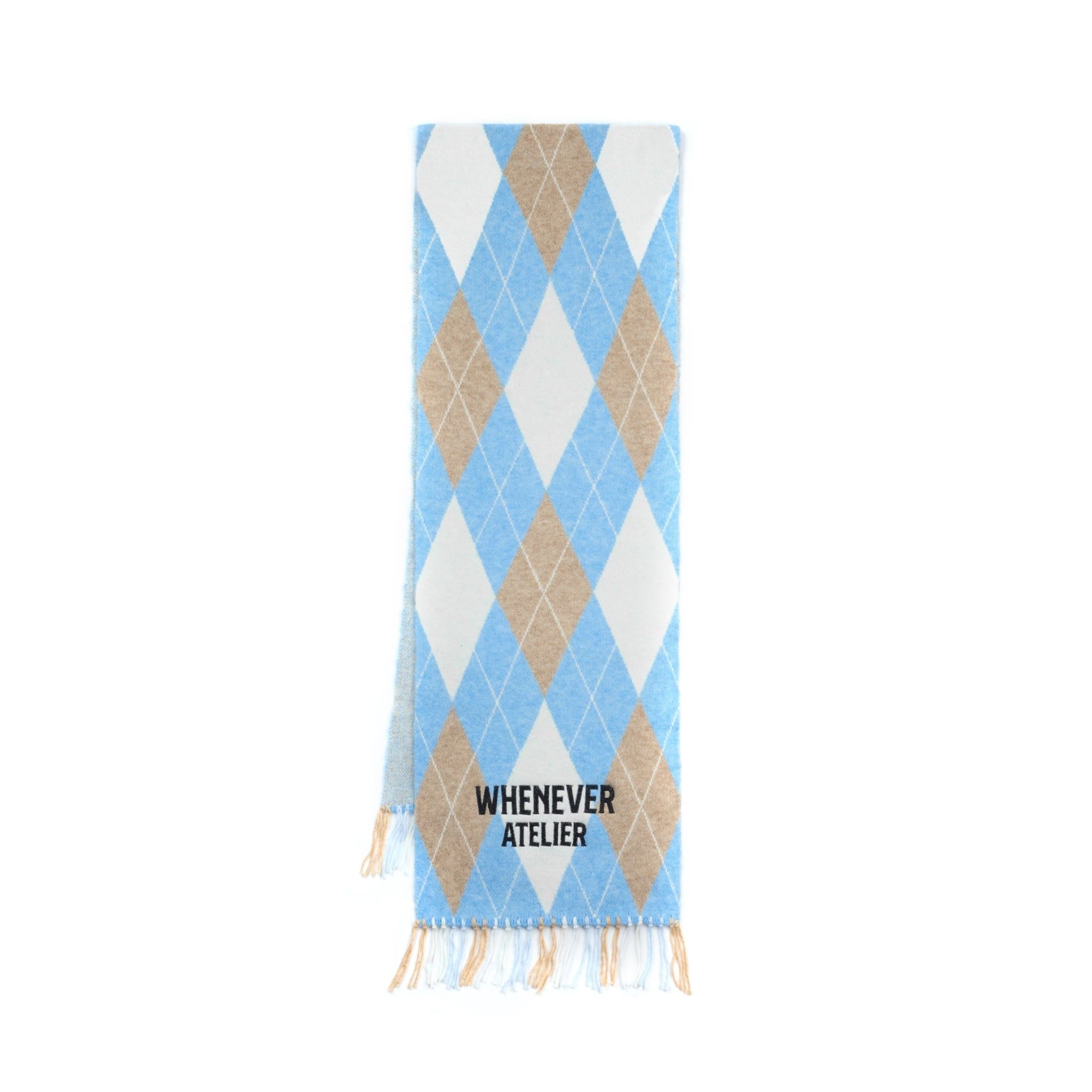 “WHENEVER” PLAID SCARF / BLUE