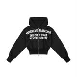 ÁO KHOÁC “WHENEVER” SS26 CROPPED ZIP-UP HOODIE / BLACK