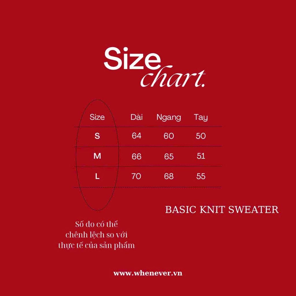 “WHENEVER” BASIC LOGO KNIT SWEATER / RED