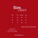 “WHENEVER” BASIC LOGO KNIT SWEATER / RED