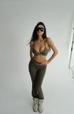 "WHENEVER" FLATTERING HIGH - FLARE LEGGINGS / OLIVE
