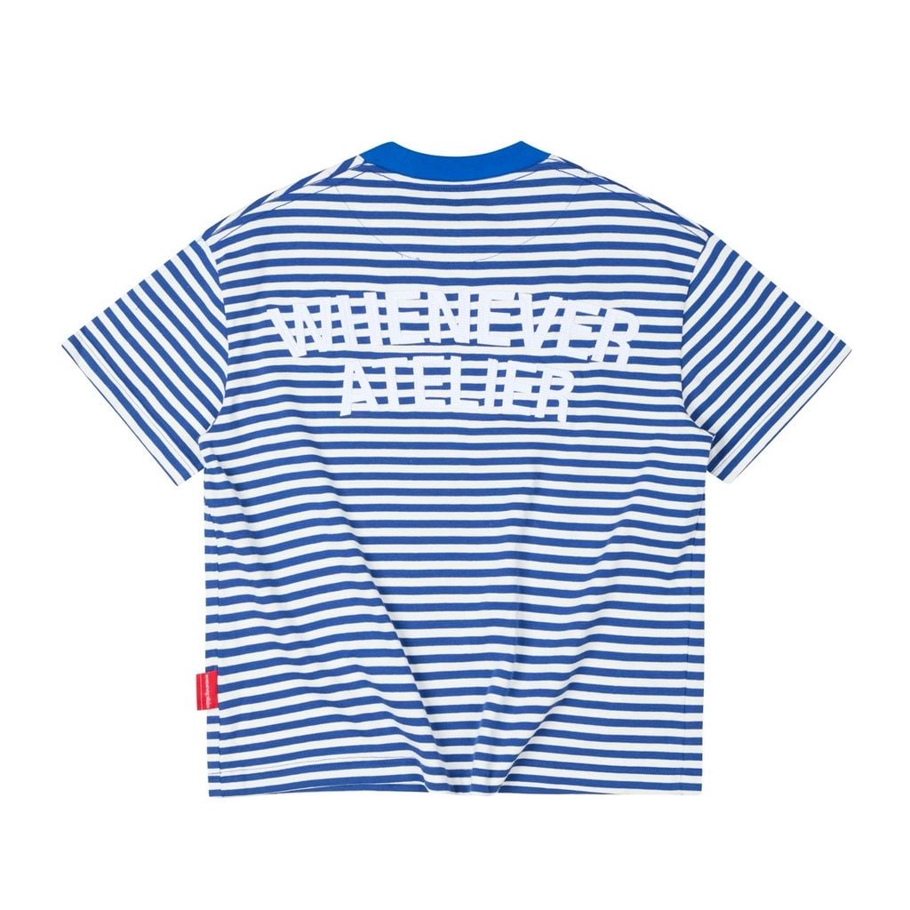 “WHENEVER” STRIPED T-SHIRT VER2 / BLUE