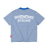 “WHENEVER” STRIPED T-SHIRT VER2 / BLUE