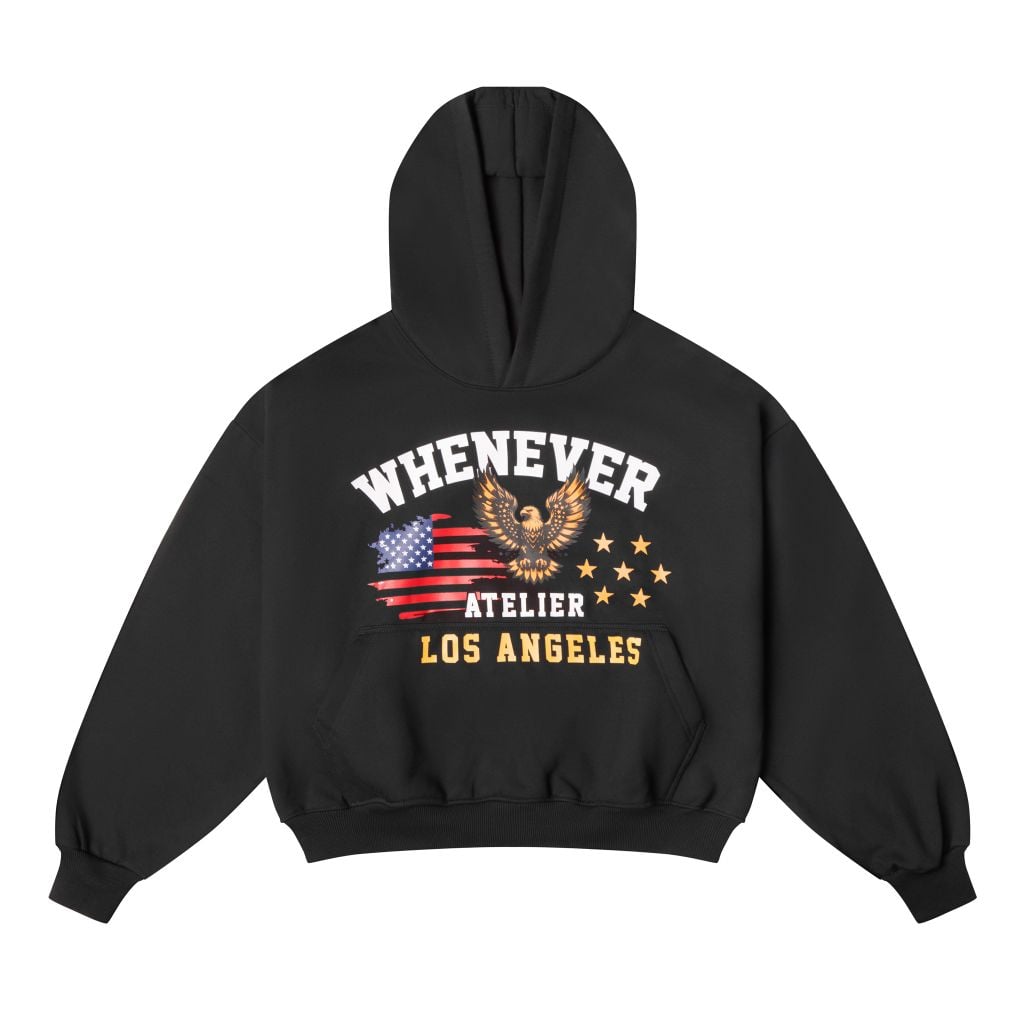 "WHENEVER" LA HOODIE / BLACK