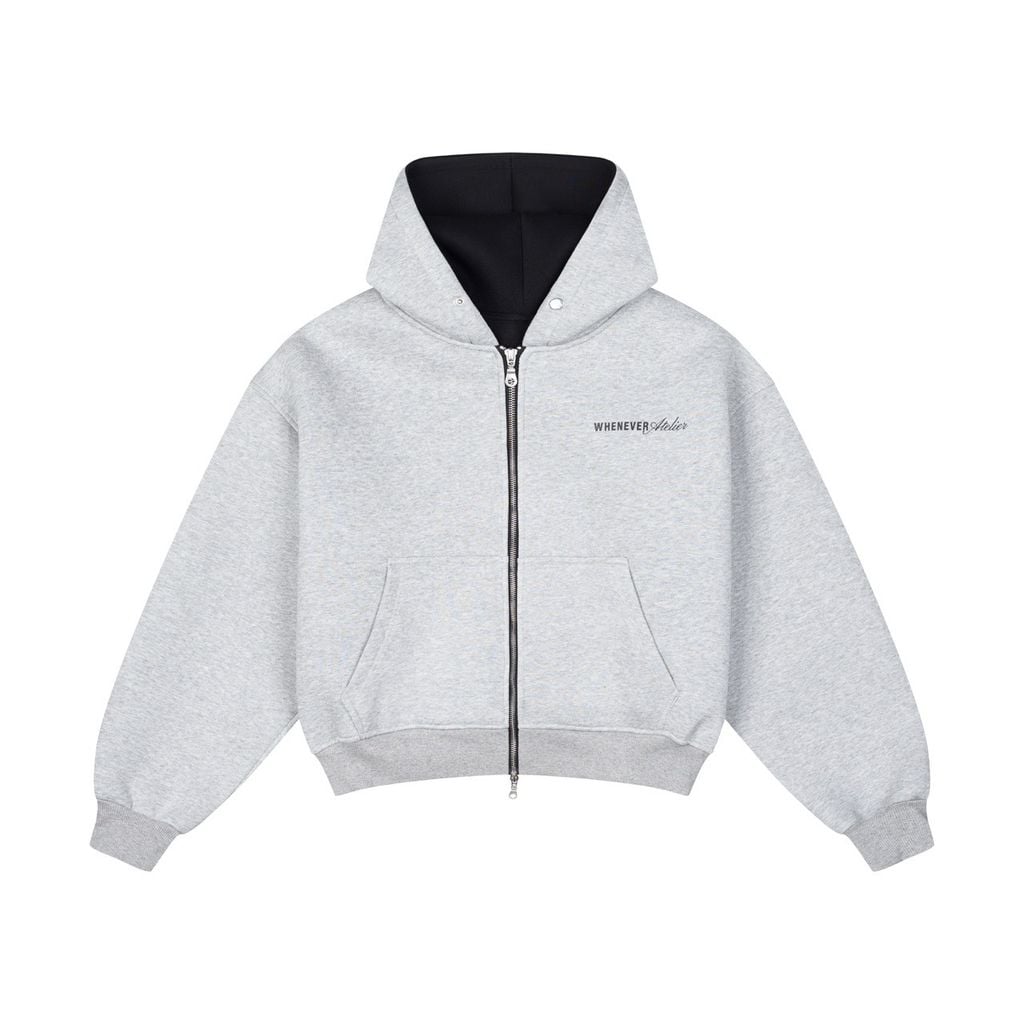 “WHENEVER” ATELIER ORIGIN HOODIE ZIP / PREMIUM GREY