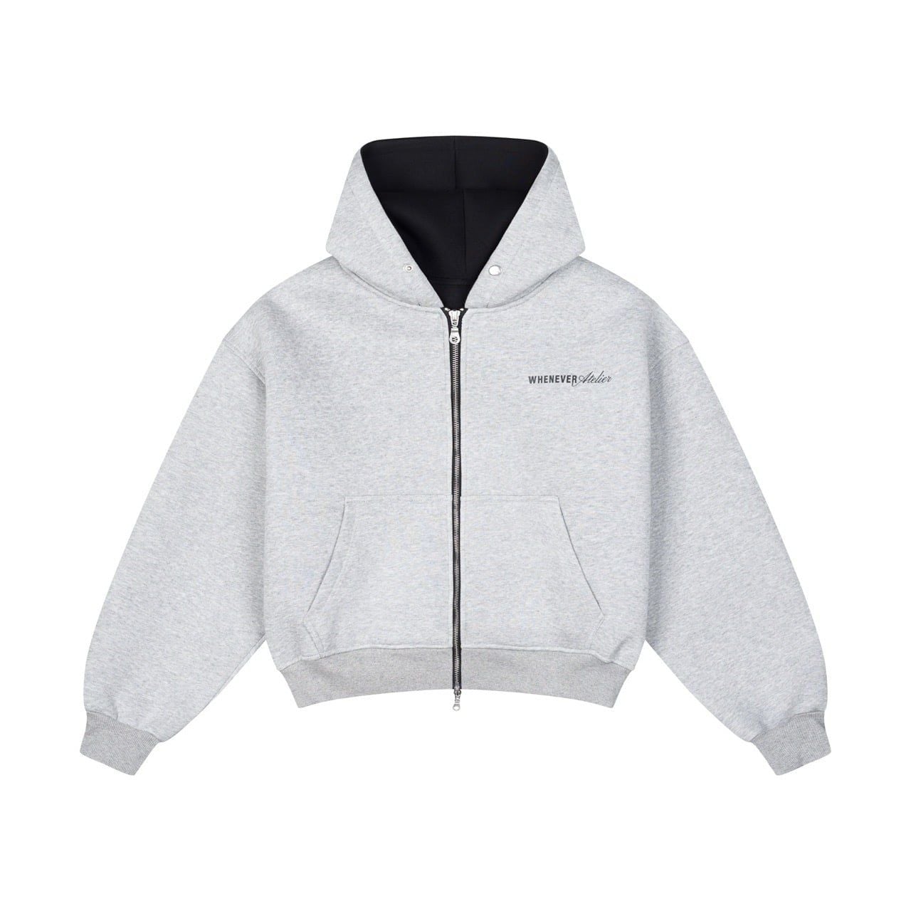 “WHENEVER” ATELIER ORIGIN HOODIE ZIP / PREMIUM GREY