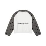 “WHENEVER” STAR RAGLAN SWEATER / WHITE GREY