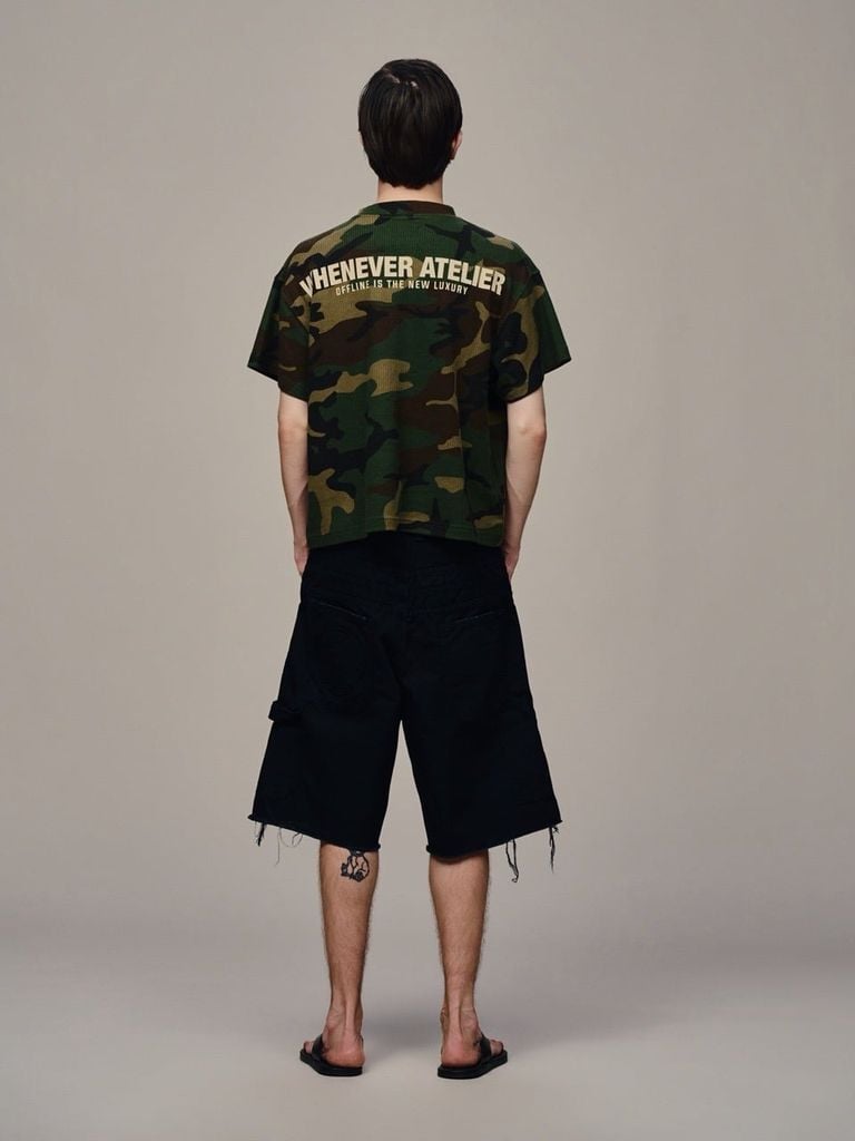 ÁO “WHENEVER” WAFFLE CAMO T-SHIRT / GREEN