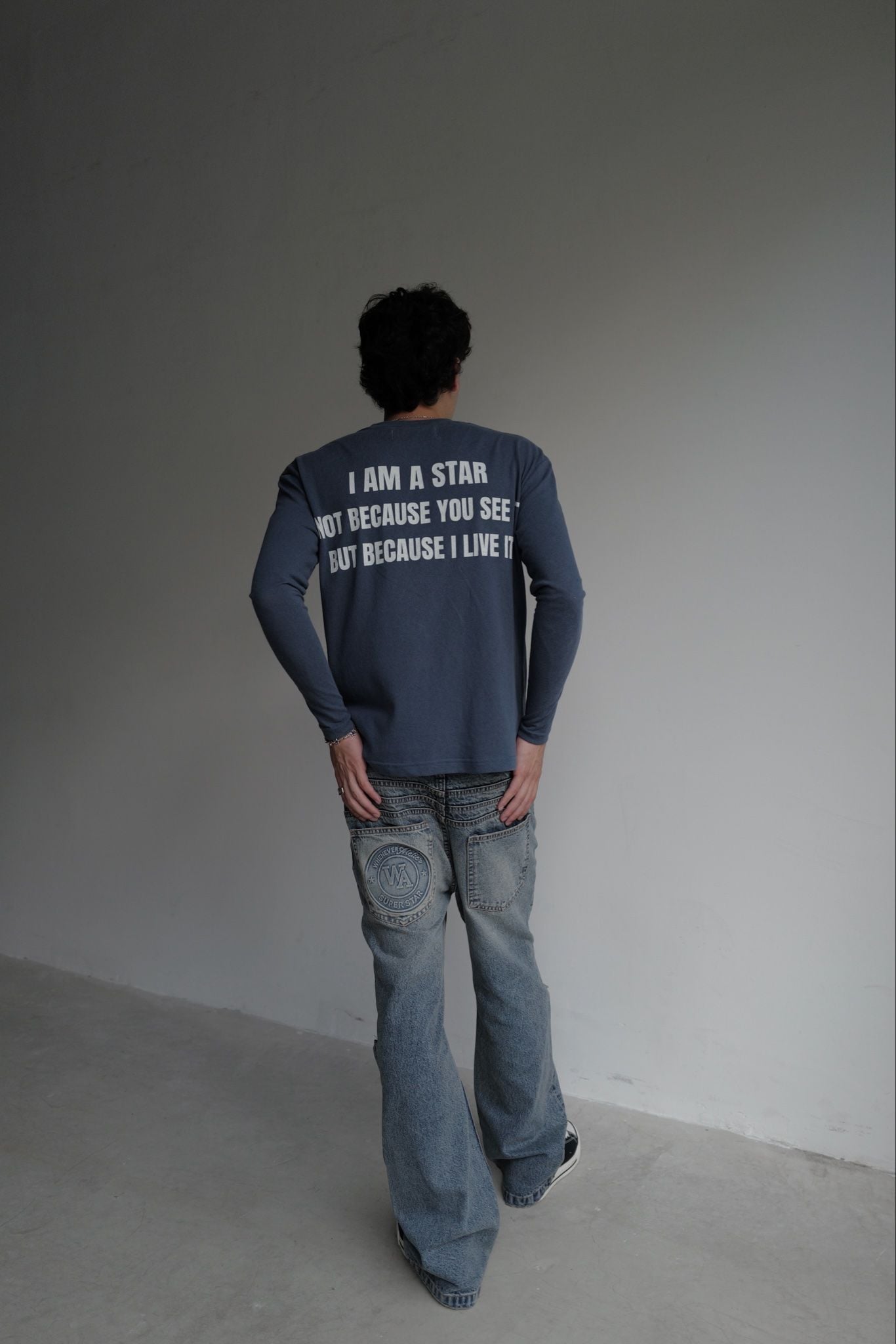 Áo tay dài "WHENEVER" STAR MANIFESTO LONGSLEEVES/ NAVY