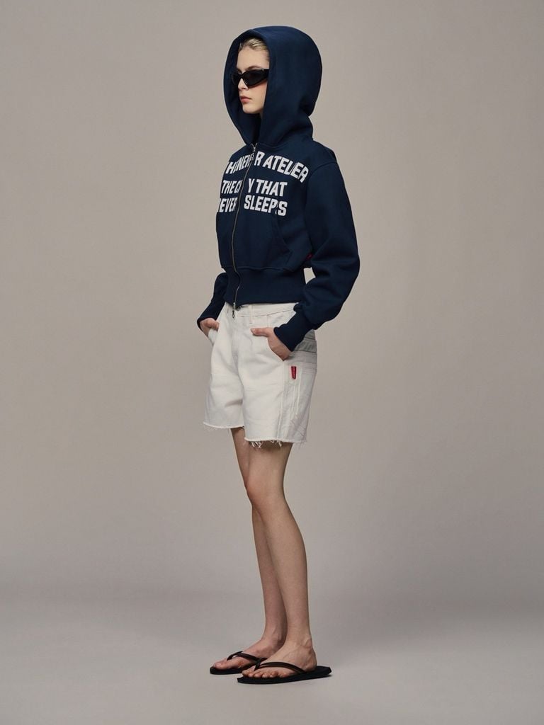 ÁO KHOÁC “WHENEVER” SS26 CROPPED ZIP-UP HOODIE / NAVY