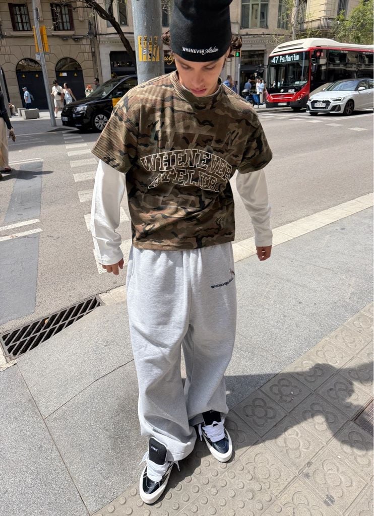 ÁO “WHENEVER” WAFFLE CAMO T-SHIRT / MOSS GREEN