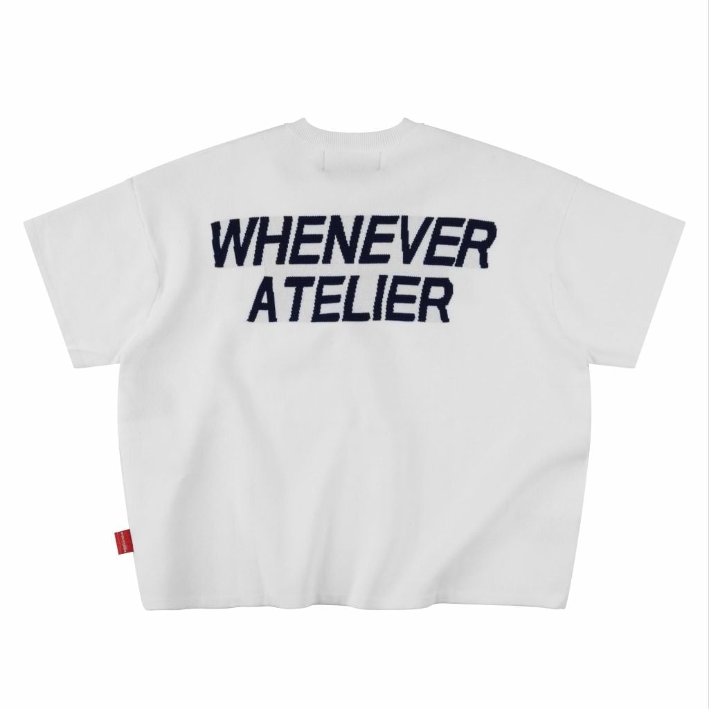 ÁO DỆT LEN “ WHENEVER “ SIGNATURE KNIT T - SHIRT / WHITE