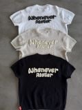 ÁO DỆT “WHENEVER” BASIC EMBOSSED LOGO WAFFLE T-SHIRT / BEIGE