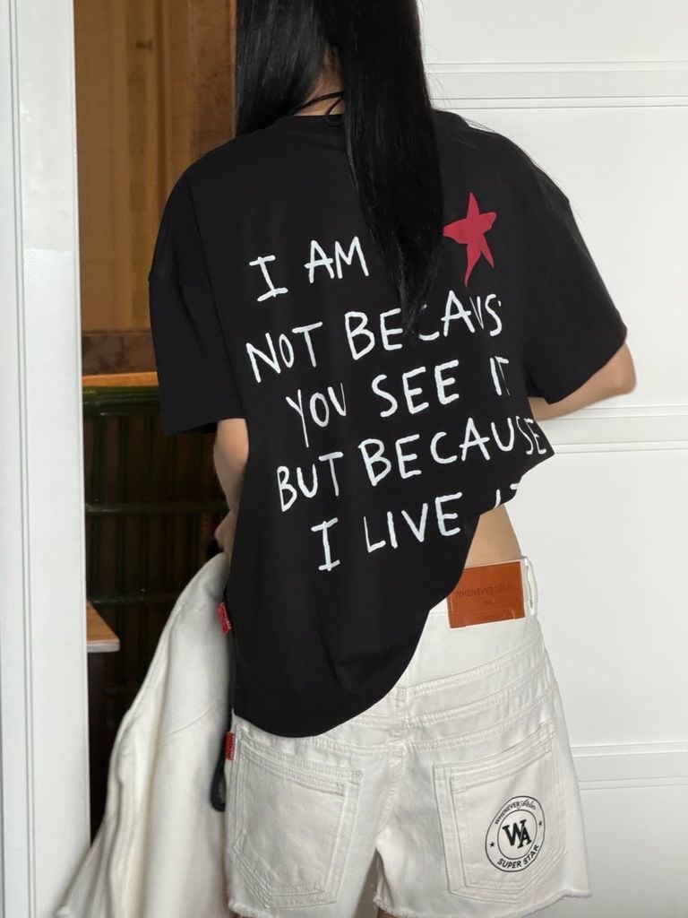 ÁO "WHENEVER" I AM A STAR T-SHIRT / BLACK