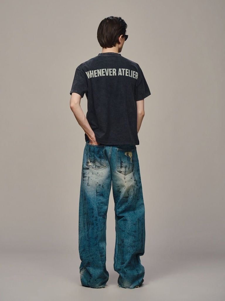 QUẦN DÀI "WHENEVER" DISTRESSED BAGGY JEANS / VINTAGE BLUE