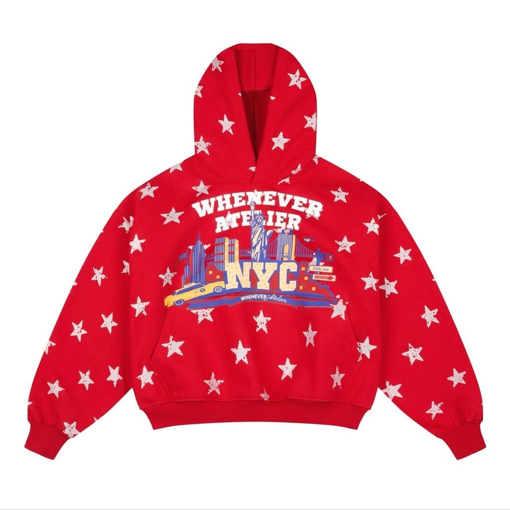 “WHENEVER” STAR GIRL HOODIE / RED