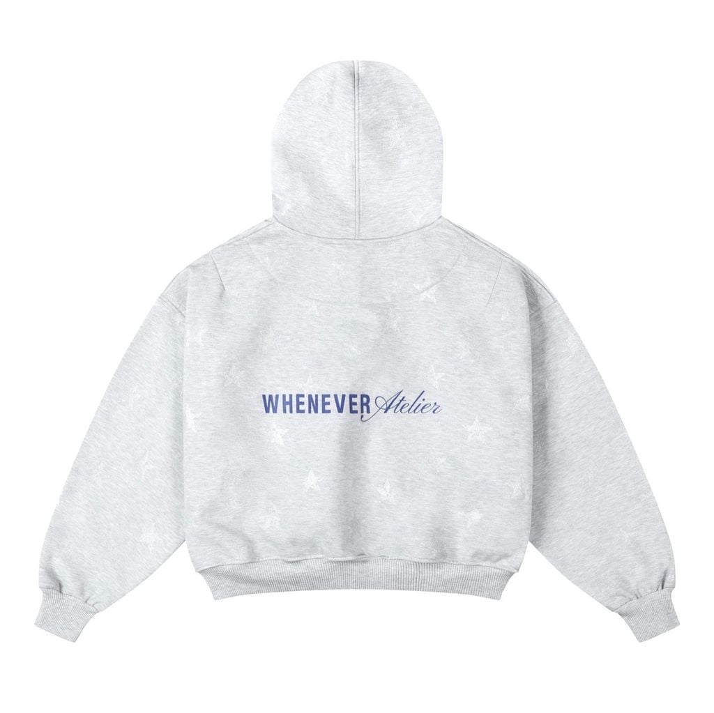 "WHENEVER" STAR HOODIE ZIP / PREMIUM GREY