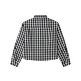 "WHENEVER" FLANNEL PLAID LONG-SLEEVE SHIRT / BLACK