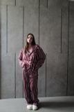 "WHENEVER" BỘ ÁO VÀ QUẦN DÀI SATIN LONG PAJAMA SHIRT + PANTS / RED